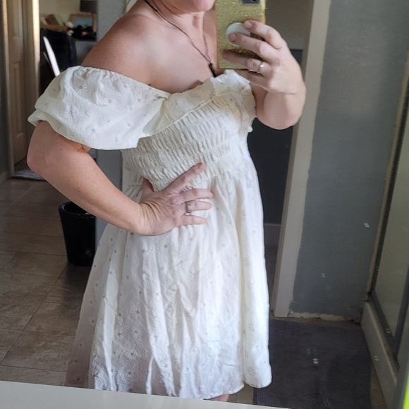 STUNNING LEMON LADY DAISY PUFF SLEEVE RUFFLE RUCHED mini dress - Picture 5 of 10